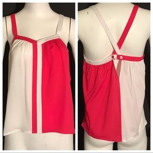 Pink and white top